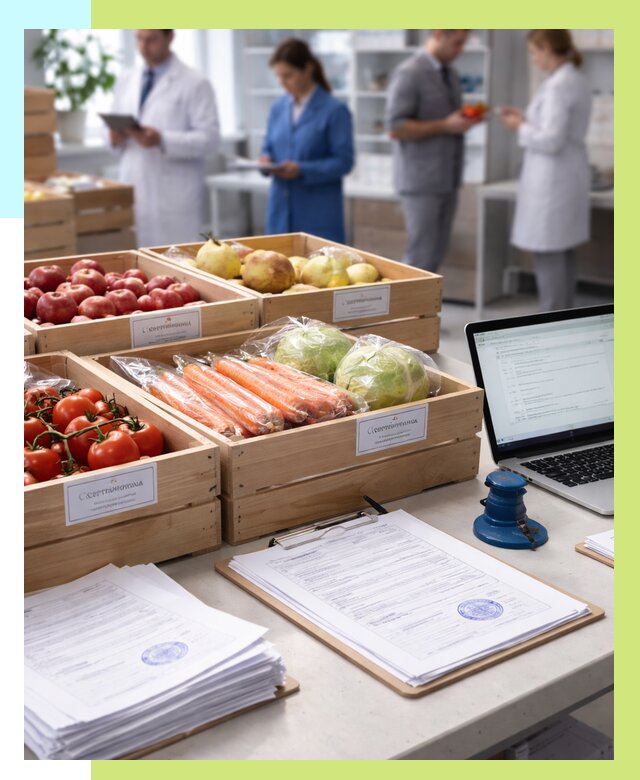 Сертификация овощей и фруктов в Шумерле от 9234 р. | Алешин-Шмр