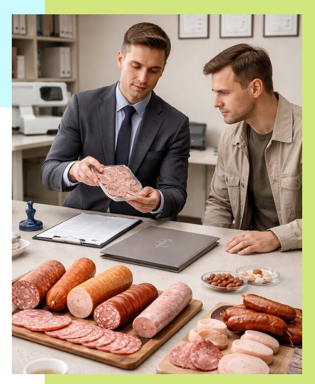 Сертификация колбасных изделий в Шумерле от 8147 р. | Алешин-Шмр