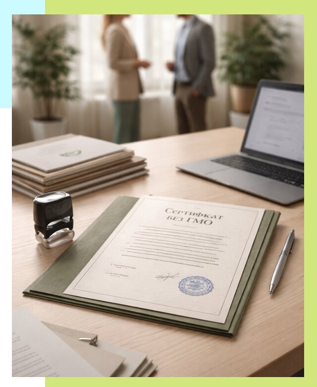 Сертификат без ГМО в Шумерле от 8147 р. оформить срочно Алешин-Шмр